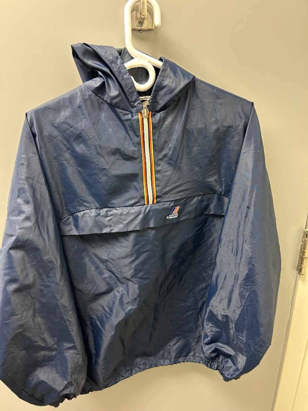 Vintage K-Way Made in France Blue Pullover Windbreaker Men’s Medium